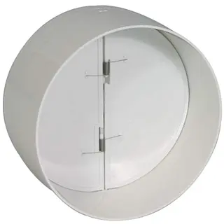 Nedco vlinderklep kunststof ø150mm, gedeeld klepblad, wit