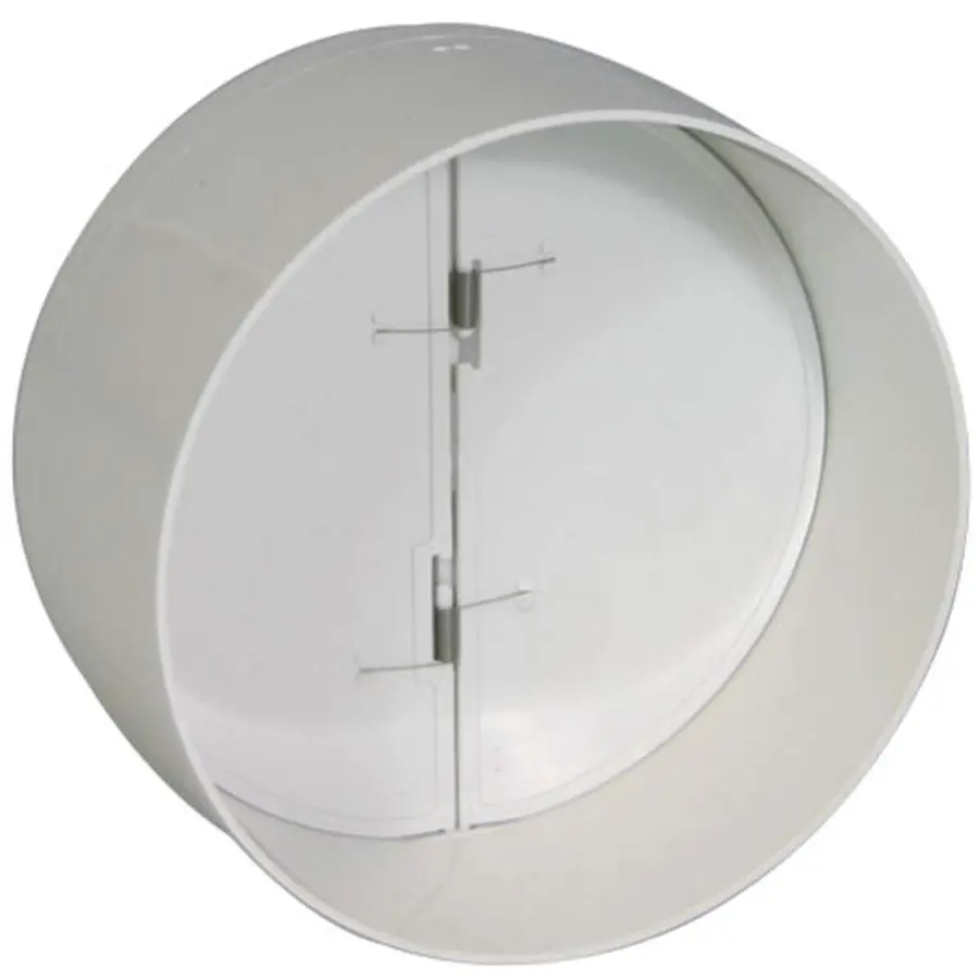 Nedco vlinderklep kunststof ø150mm, gedeeld klepblad, wit