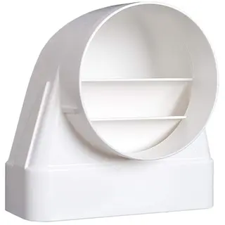 Nedco ECO+ overgangstuk haaks Ø125 mm - 169 x 77 mm kunststof wit