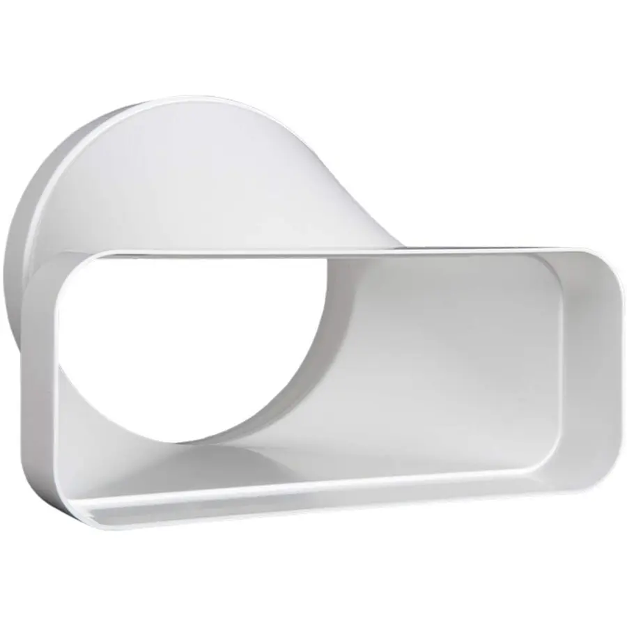 Nedco ECO+ overgangstuk recht Ø150 mm - 220 x 90 mm kunststof wit
