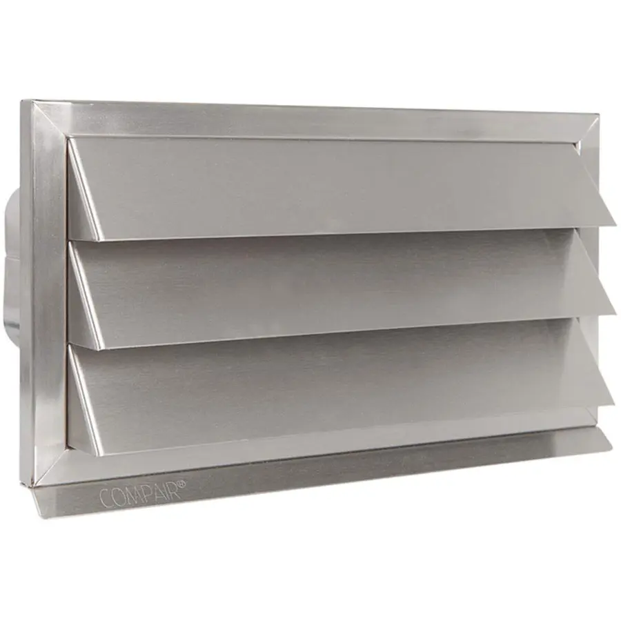 Nedco ECO+ RVS buitenrooster 222 x 89 mm met vaste lamellen