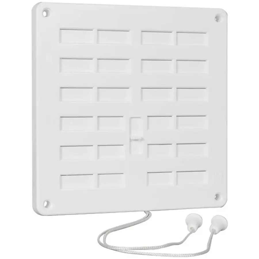Nedco ventilatierooster afsluitbaar met trekkoord 160x160mm wit