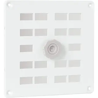 Nedco schuifrooster aluminium 160x160mm met gaas en draaiknop, wit