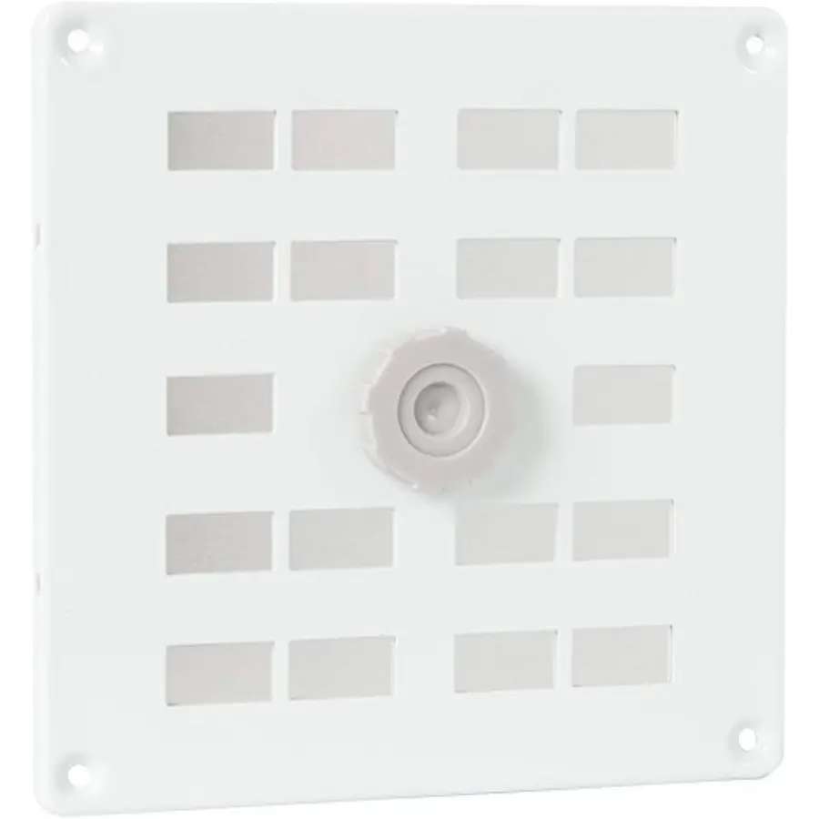 Nedco schuifrooster aluminium 160x160mm met gaas en draaiknop, wit