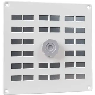 Nedco schuifrooster aluminium 200x200mm met gaas en draaiknop, wit