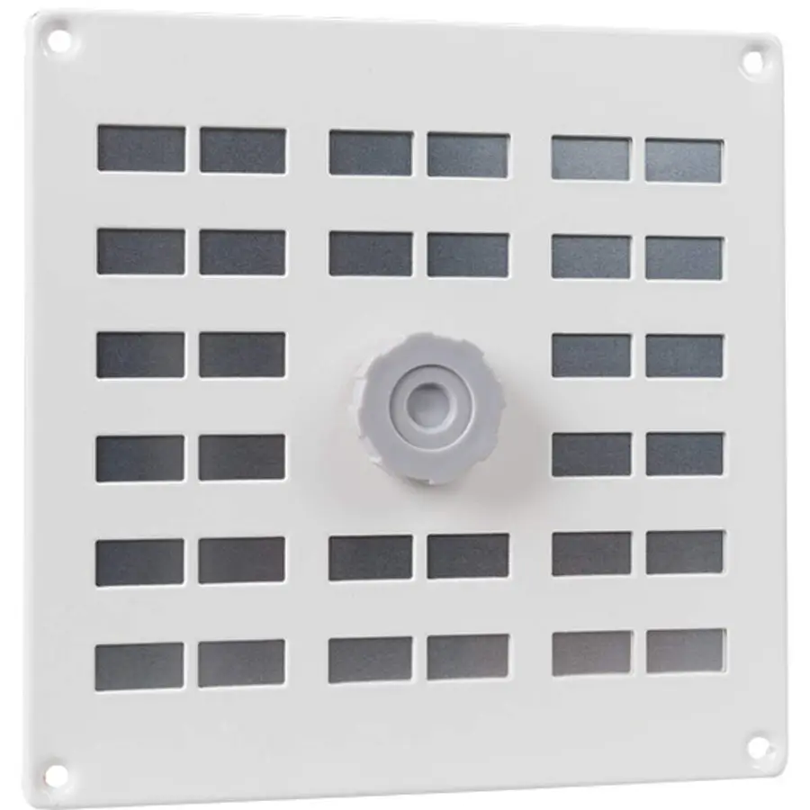Nedco schuifrooster aluminium 200x200mm met gaas en draaiknop, wit