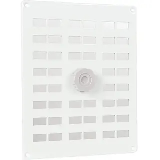 Nedco schuifrooster aluminium 250x200mm met gaas en draaiknop, wit