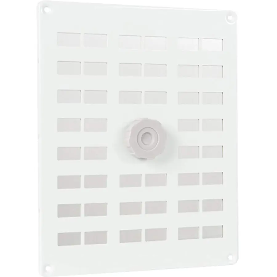 Nedco schuifrooster aluminium 250x200mm met gaas en draaiknop, wit