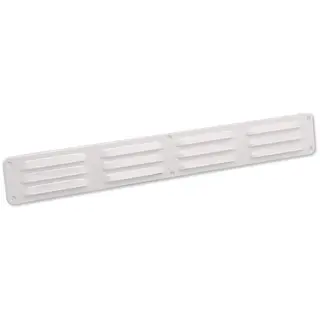 Nedco schoepenrooster aluminium, omgezette rand, b=500mm, h=65mm, kleine schoepen, wit