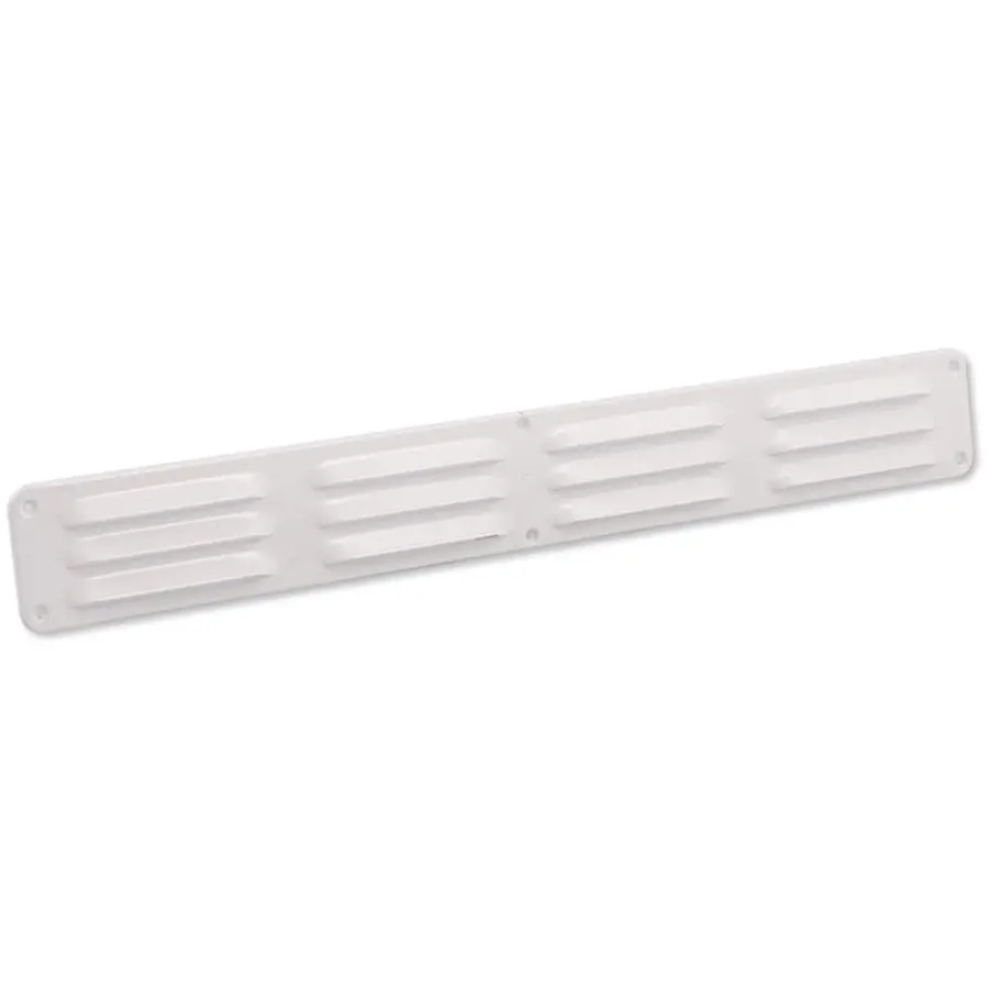 Nedco schoepenrooster aluminium, omgezette rand, b=500mm, h=65mm, kleine schoepen, wit