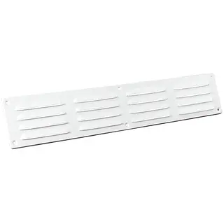 Nedco schoepenrooster aluminium, omgezette rand, b=495mm, h=90mm, kleine schoepen, wit