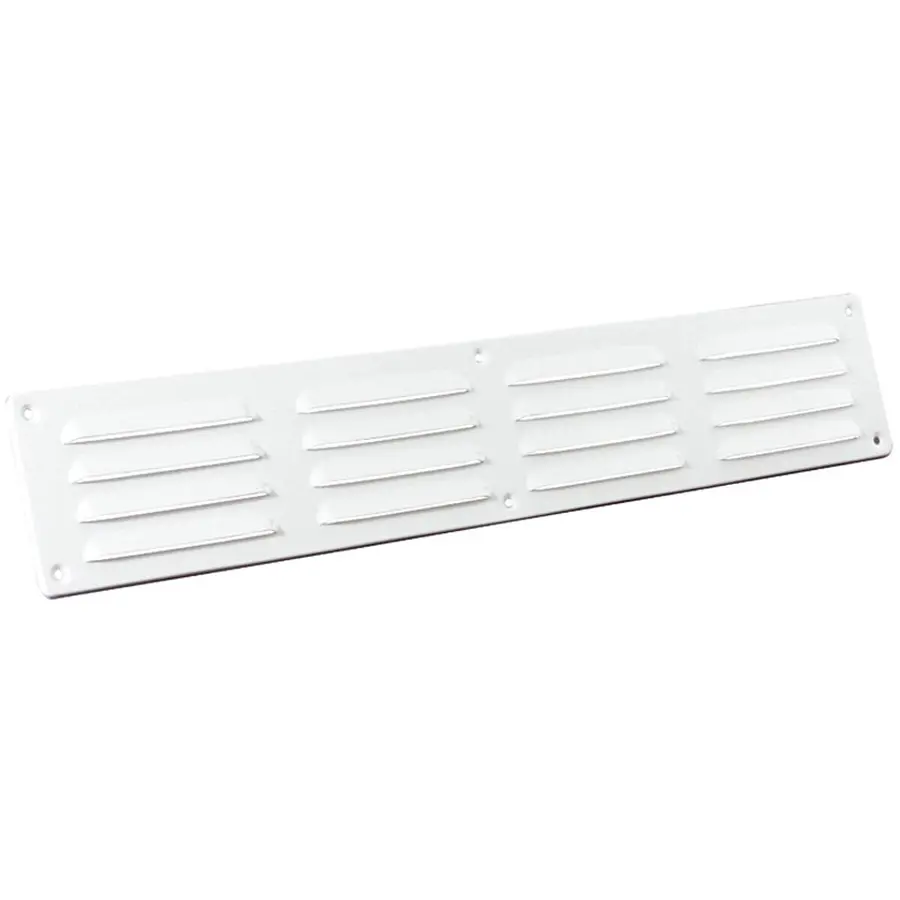 Nedco schoepenrooster aluminium, omgezette rand, b=495mm, h=90mm, kleine schoepen, wit