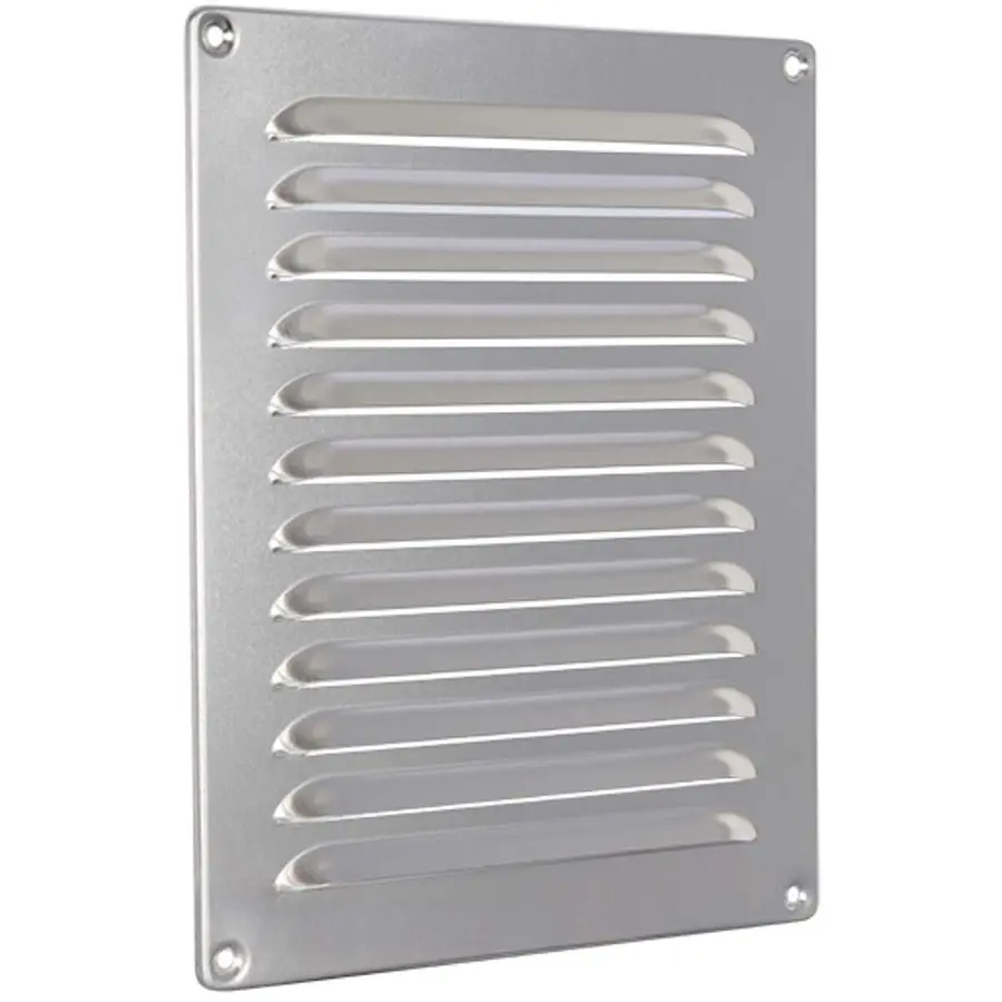 Nedco schoepenrooster aluminium, omgezette rand, b=200mm, h=250mm, kleine schoepen