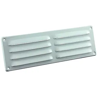 Nedco schoepenrooster aluminium, omgezette rand, b=300mm, h=90mm, kleine schoepen, wit