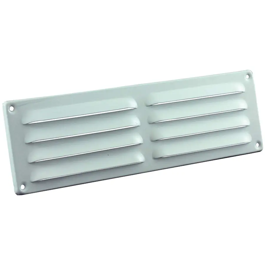 Nedco schoepenrooster aluminium, omgezette rand, b=300mm, h=90mm, kleine schoepen, wit