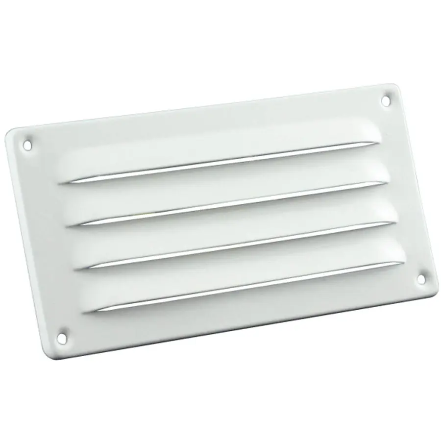 Nedco schoepenrooster aluminium, omgezette rand, b=180mm, h=90mm, kleine schoepen, wit