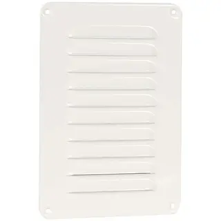 Nedco schoepenrooster aluminium, omgezette rand, b=150mm, h=220mm, kleine schoepen, wit