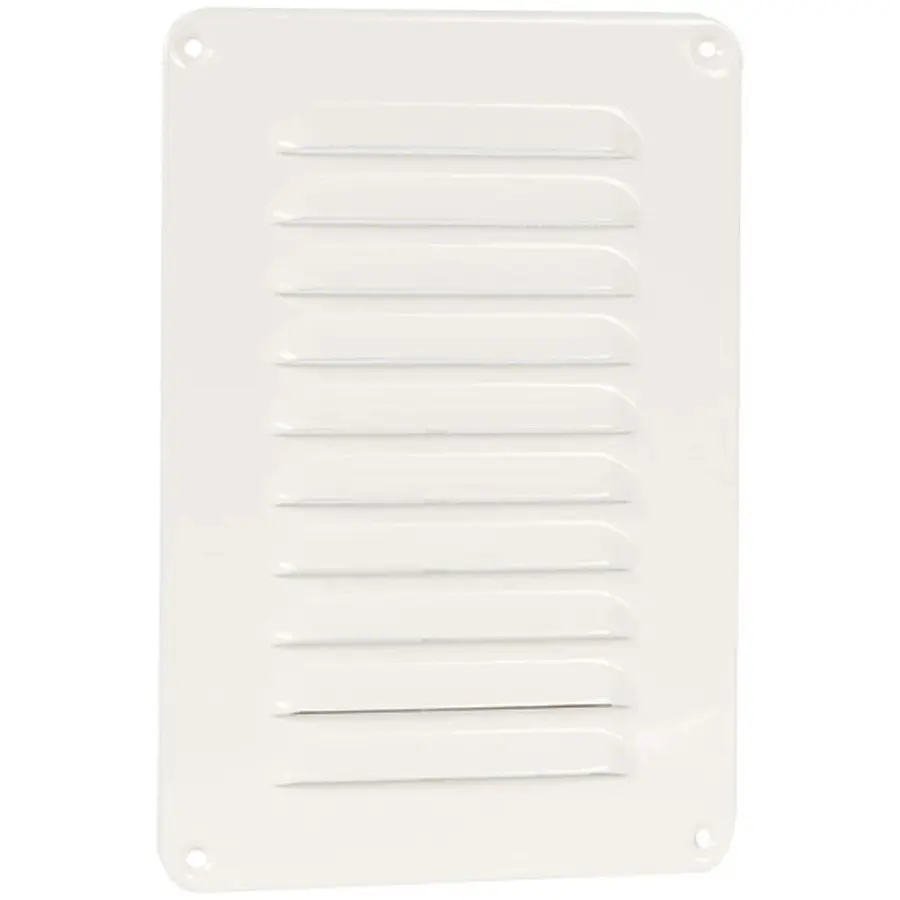 Nedco schoepenrooster aluminium, omgezette rand, b=150mm, h=220mm, kleine schoepen, wit