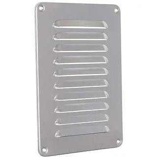 Nedco schoepenrooster aluminium, omgezette rand, b=150mm, h=220mm, kleine schoepen