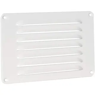 Nedco schoepenrooster aluminium, omgezette rand, b=220mm, h=150mm, wit