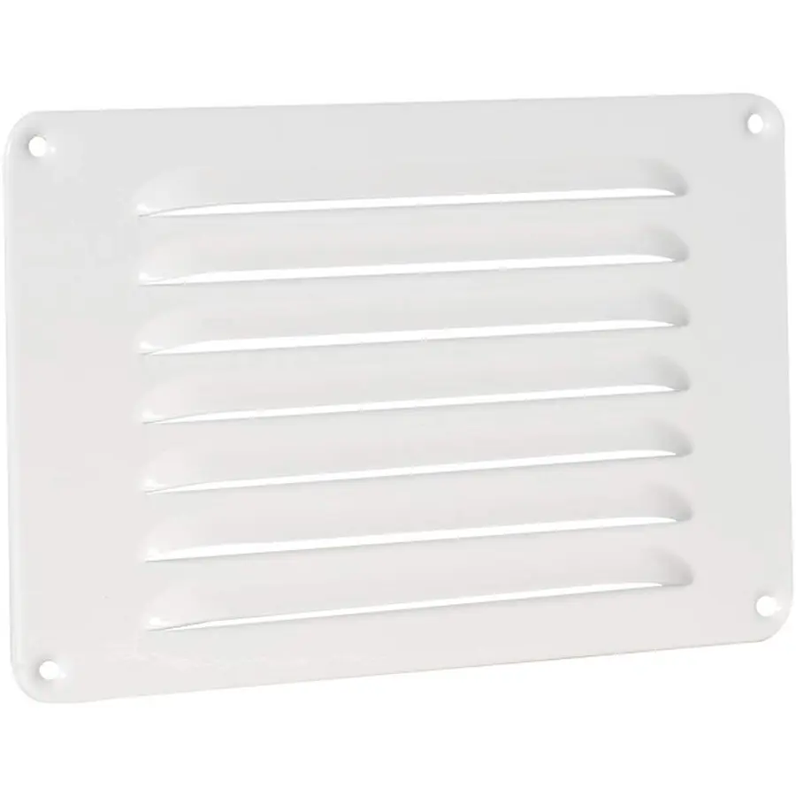 Nedco schoepenrooster aluminium, omgezette rand, b=220mm, h=150mm, wit
