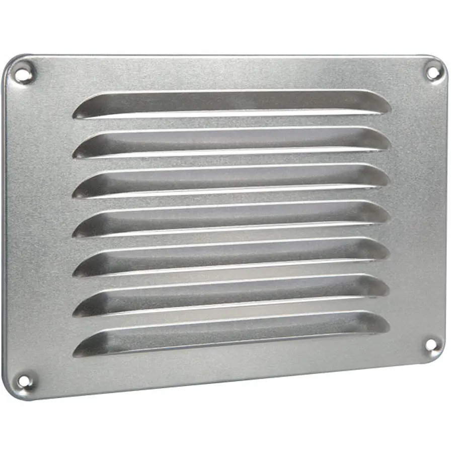 Nedco schoepenrooster aluminium, omgezette rand, b=220mm, h=150 mm