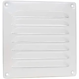Nedco schoepenrooster aluminium, omgezette rand, b=160mm, h=160mm, kleine schoepen, wit