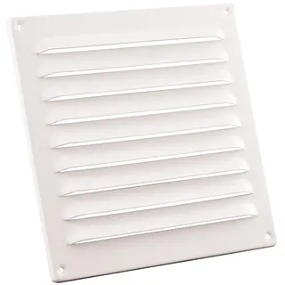 Nedco schoepenrooster aluminium, omgezette rand, b=200mm, h=200mm, kleine schoepen, wit
