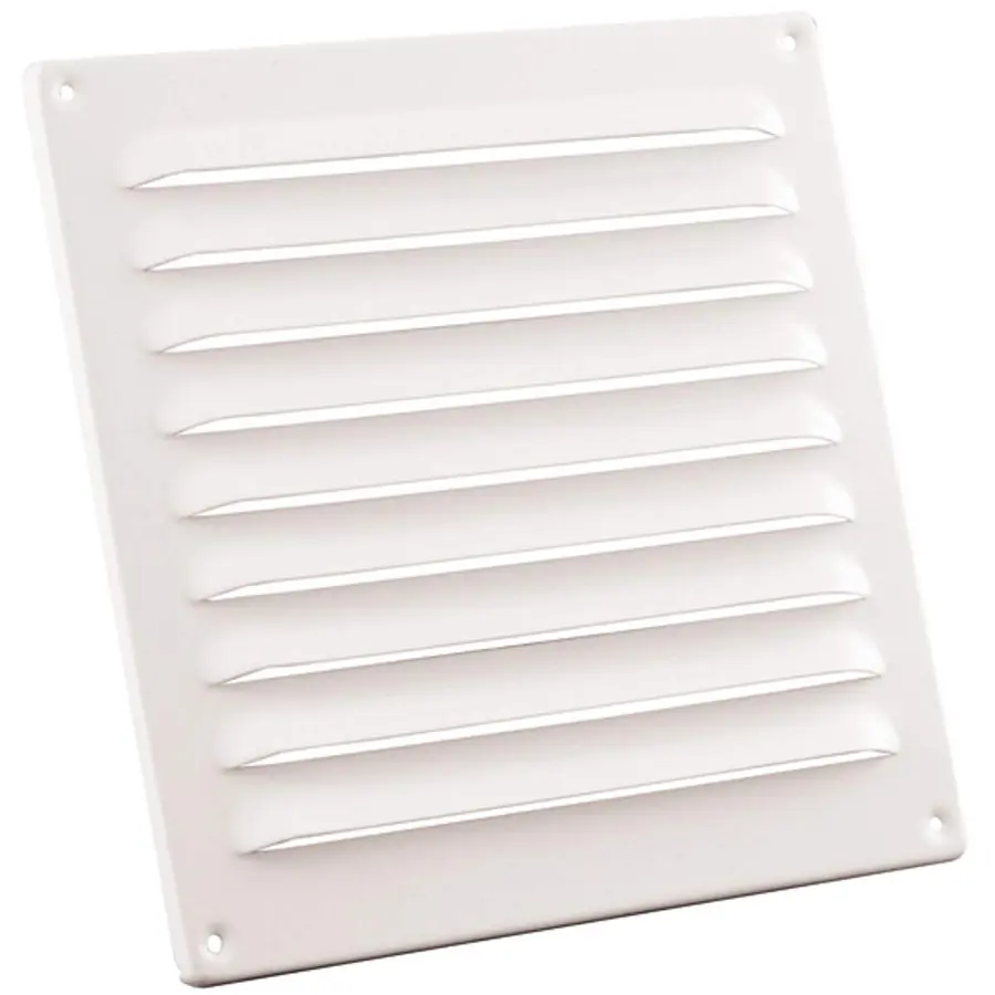 Nedco schoepenrooster aluminium, omgezette rand, b=200mm, h=200mm, kleine schoepen, wit