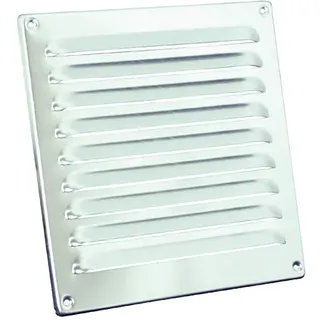 Nedco schoepenrooster aluminium, omgezette rand, b=200mm, h=200mm, kleine schoepen
