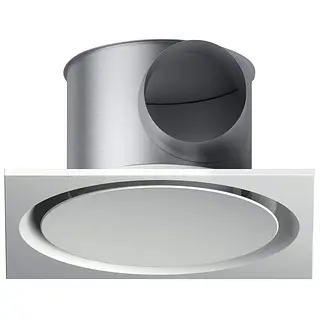 Aldes Twisted 850 toevoer designrooster Ø200 mm 600 x 600 mm thermisch en akoestisch geïsoleerd RAL9003