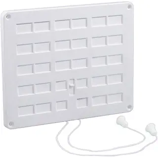 Nedco ventilatierooster afsluitbaar met trekkoord en gaas 350x300mm wit