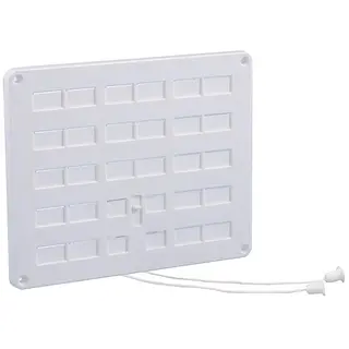 Nedco ventilatierooster afsluitbaar met trekkoord en gaas 300x250mm wit