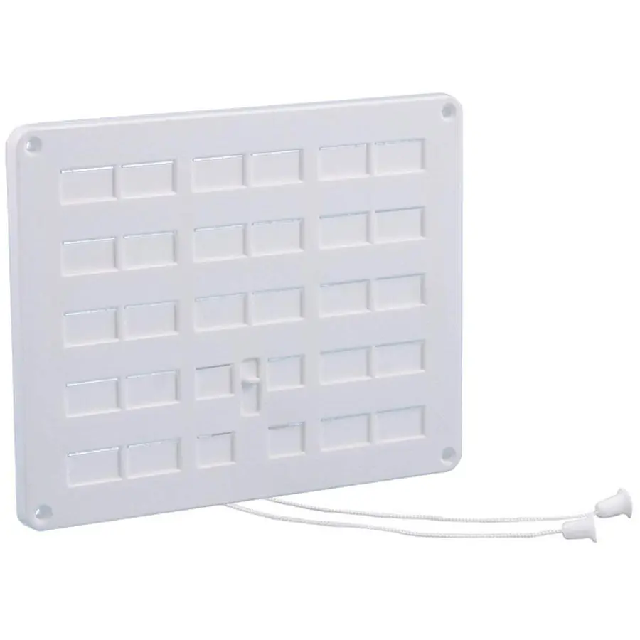 Nedco ventilatierooster afsluitbaar met trekkoord en gaas 300x250mm wit