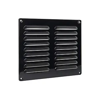 Nedco schoepenrooster aluminium, omgezette rand, b=300mm, h=40mm, zwart