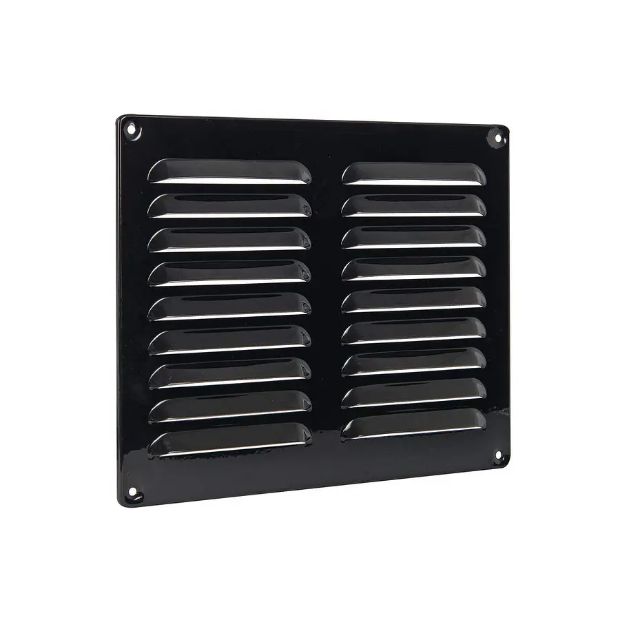 Nedco schoepenrooster aluminium, omgezette rand, b=300mm, h=40mm, zwart