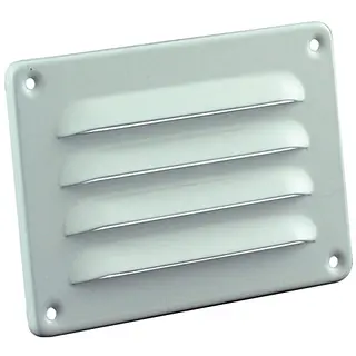 Nedco schoepenrooster aluminium, omgezette rand, b=130mm, h=90mm, kleine schoepen, wit
