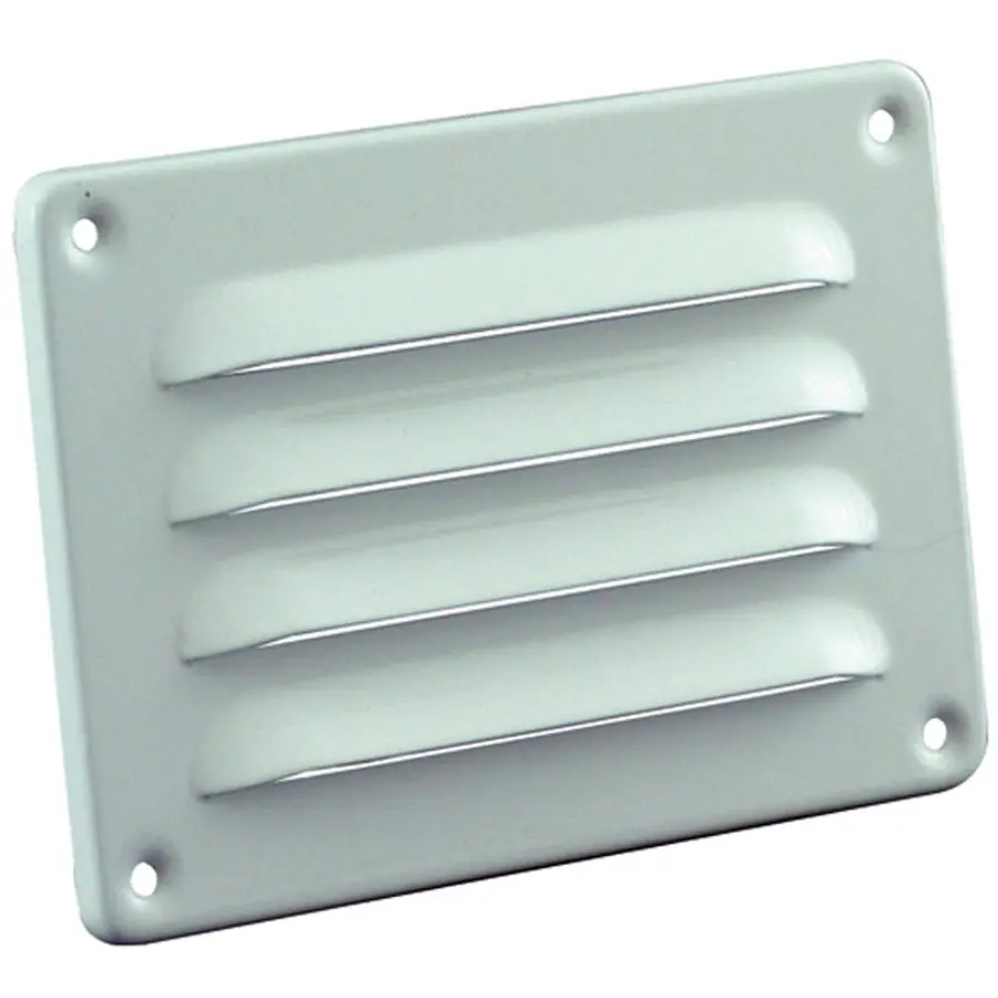 Nedco schoepenrooster aluminium, omgezette rand, b=130mm, h=90mm, kleine schoepen, wit