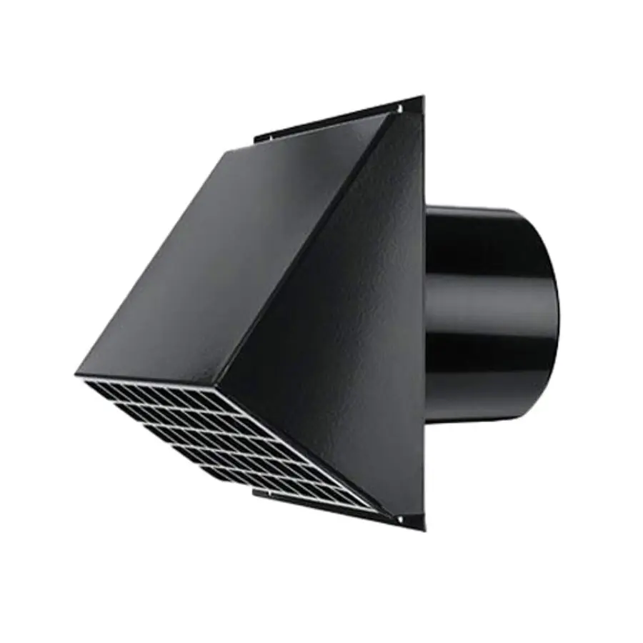 Burgerhout muurdoorvoer ventilatie, 180 mm, zwart