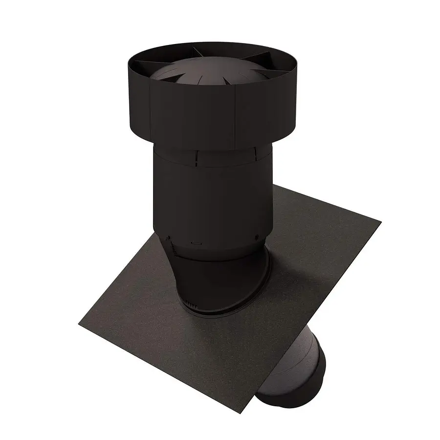 Ubbink Ventus geisoleerde dakdoorvoer 15-55°, 180/200 mm, zwart