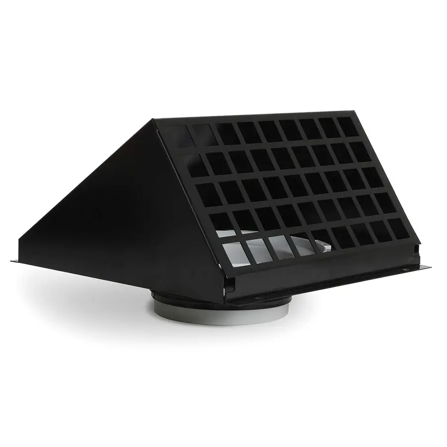 Vent-Axia geveldoorvoer 125 mm, RAL9005 zwart, aluminium