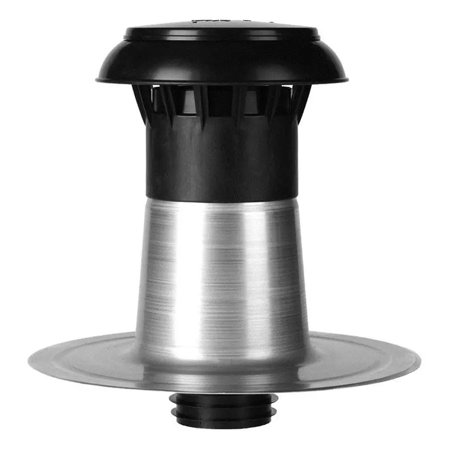 Anjo Vent-Alu 3000 ontluchting, plat dak, 90-100 mm, dubbelwandig, met PP kap