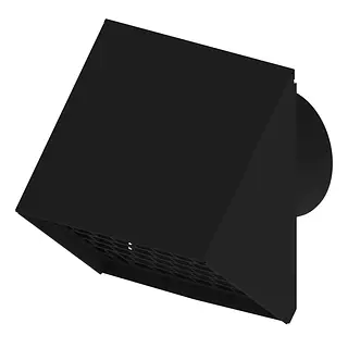 Burgerhout muurdoorvoer ventilatie, 200 mm, zwart