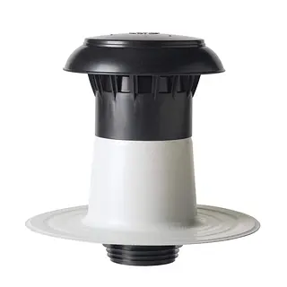 Anjo Vent-Alu 3000 ontluchting, plat dak, 70-80 mm, dubbelwandig, met PP kap en PVC coating