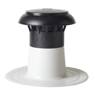 Anjo Vent-Alu 3000 ontluchting, plat dak, 90-100 mm, enkelwandig, met PP kap en PVC coating