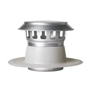 Anjo Vent-Alu 2000 ontluchting, 200 mm, dubbelwandig, met aluminium kap en PVC coating