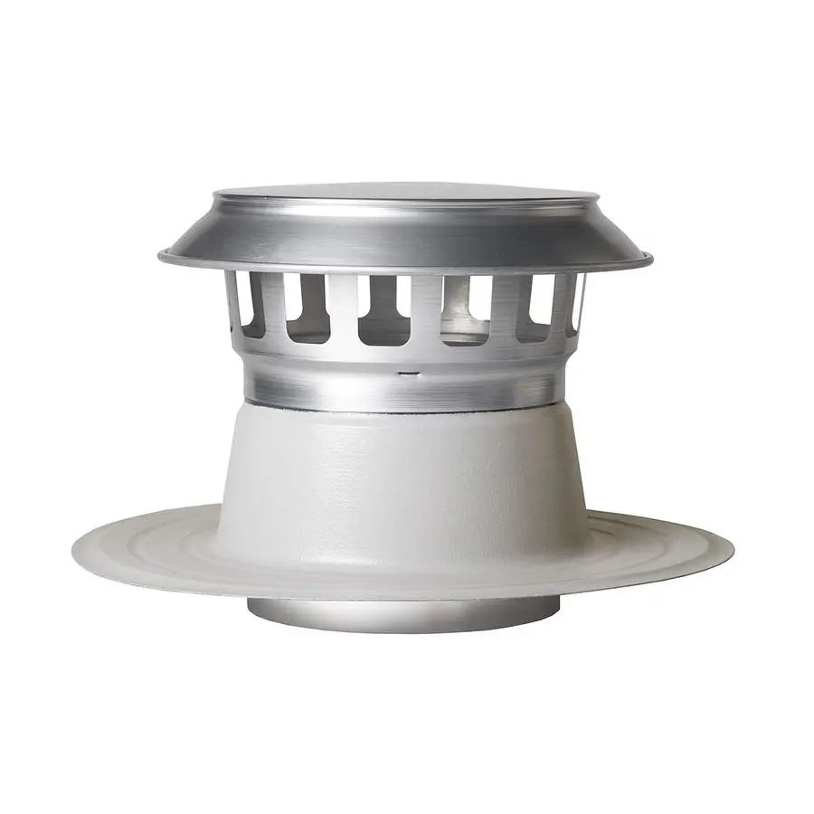 Anjo Vent-Alu 2000 ontluchting, 200 mm, dubbelwandig, met aluminium kap en PVC coating
