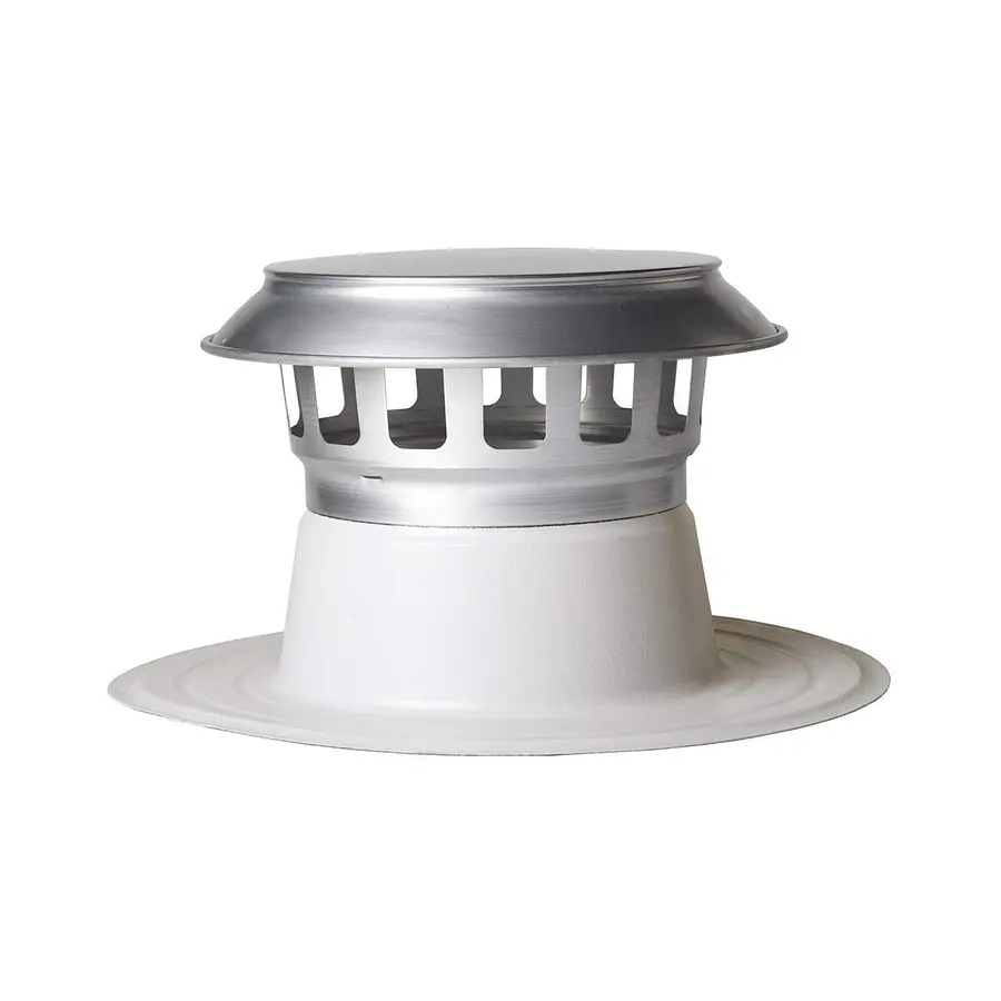 Anjo Vent-Alu 2000 ontluchting, 315 mm, enkelwandig, met aluminium kap en PVC coating