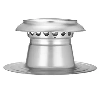 Anjo Vent-Alu 2000 ontluchting, plat dak, 315 mm, enkelwandig, met aluminium kap