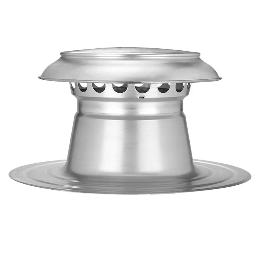 Anjo Vent-Alu 2000 ontluchting, plat dak, 400 mm, enkelwandig, met aluminium kap